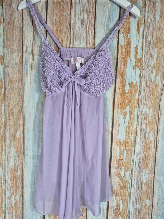Oscar de la Renta Other - Oscar de la Renta Lavender Ruffled Lace-Trim Chemise Size M
